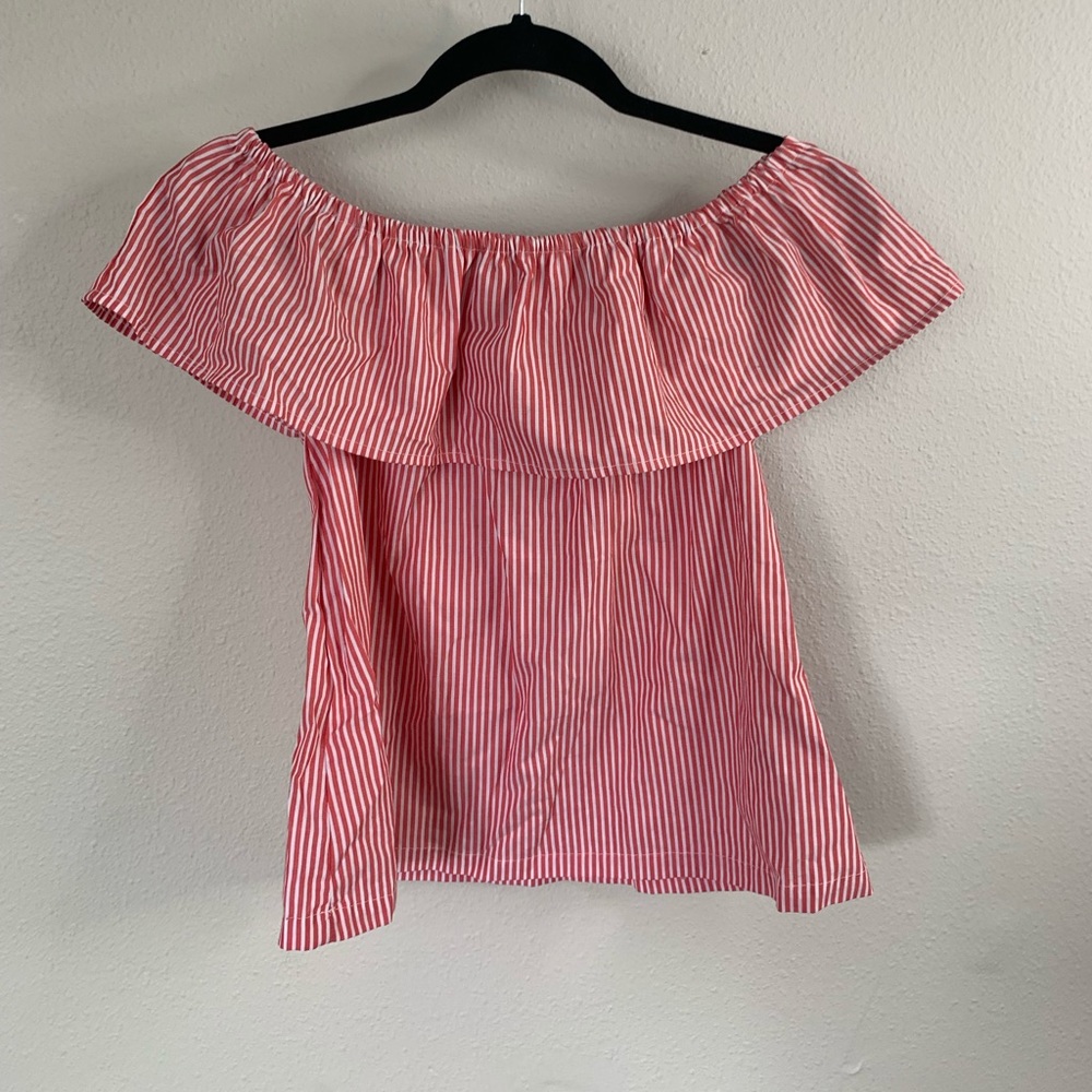 Off the shoulder stripped top